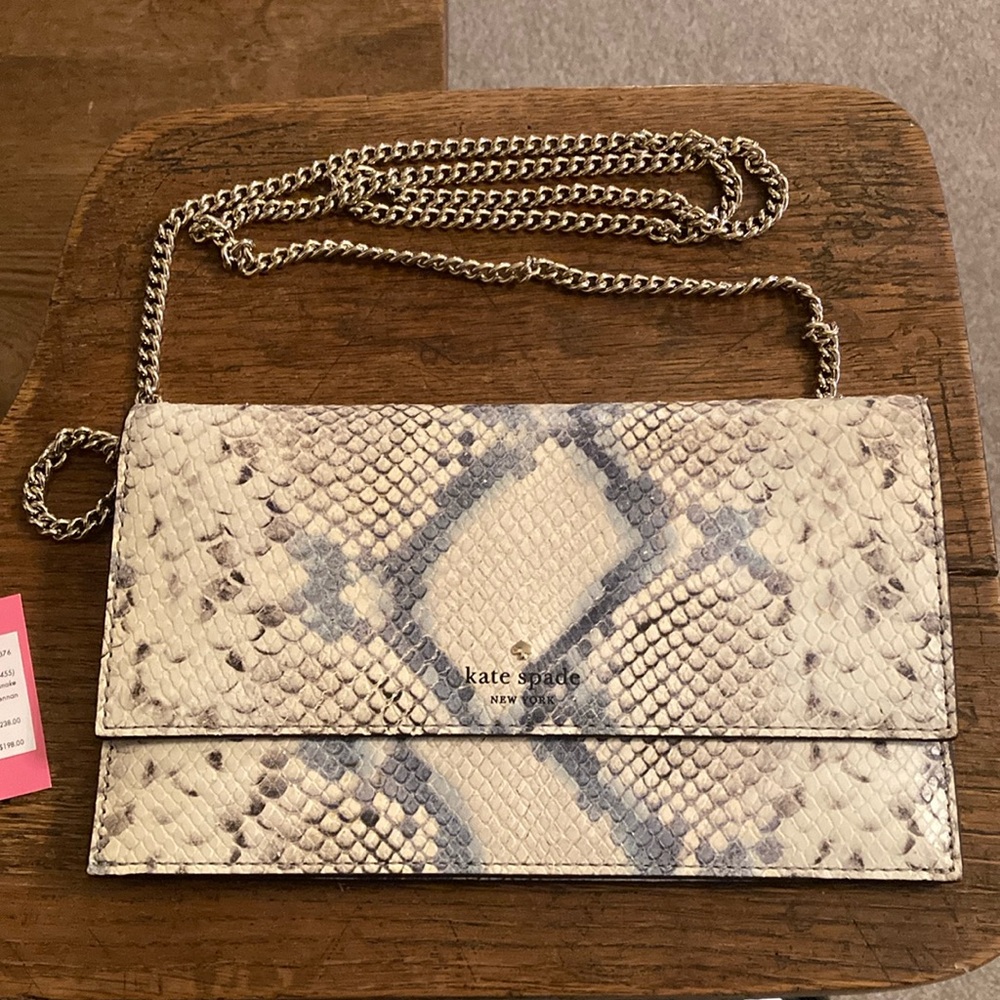 kate spade Hayes Street Snake Embossed Brennan Crossbody Bag NWT
